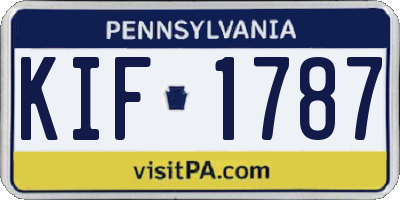 PA license plate KIF1787