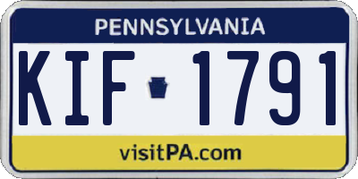 PA license plate KIF1791