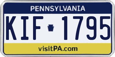 PA license plate KIF1795
