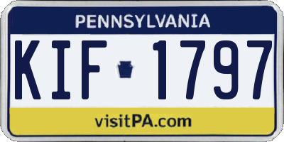 PA license plate KIF1797