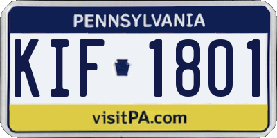 PA license plate KIF1801