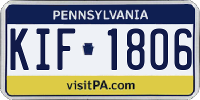 PA license plate KIF1806