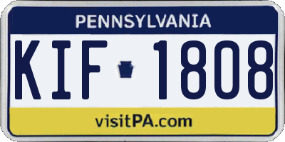 PA license plate KIF1808