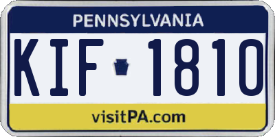 PA license plate KIF1810