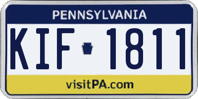 PA license plate KIF1811