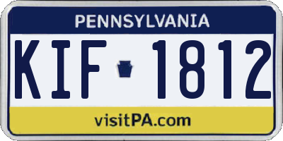 PA license plate KIF1812