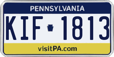 PA license plate KIF1813