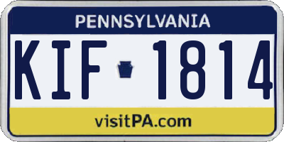 PA license plate KIF1814