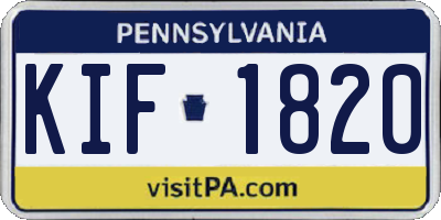 PA license plate KIF1820