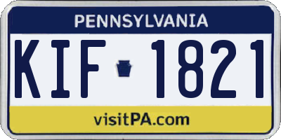 PA license plate KIF1821