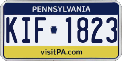 PA license plate KIF1823