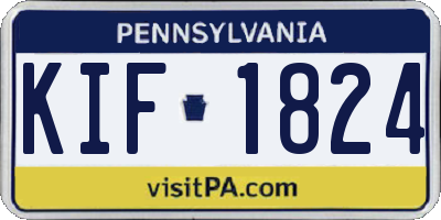 PA license plate KIF1824