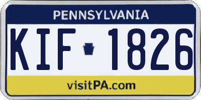 PA license plate KIF1826