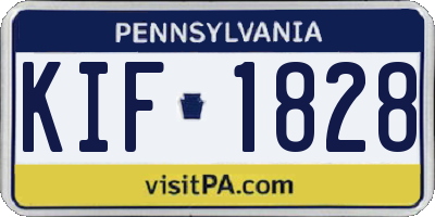 PA license plate KIF1828