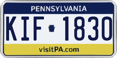 PA license plate KIF1830