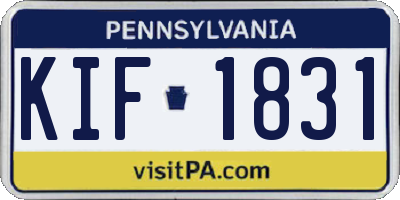 PA license plate KIF1831