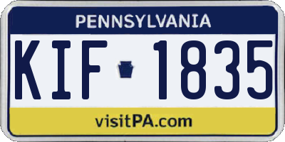 PA license plate KIF1835