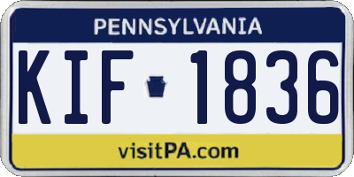 PA license plate KIF1836