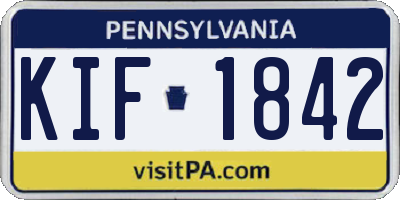 PA license plate KIF1842