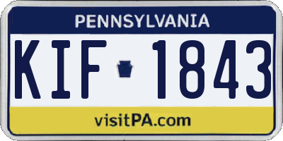 PA license plate KIF1843