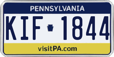 PA license plate KIF1844