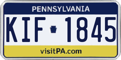 PA license plate KIF1845