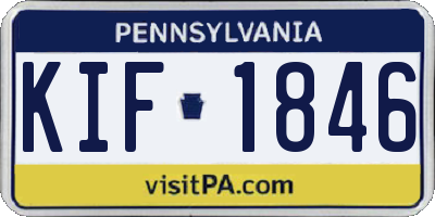 PA license plate KIF1846