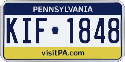 PA license plate KIF1848