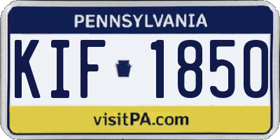 PA license plate KIF1850