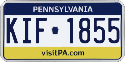 PA license plate KIF1855