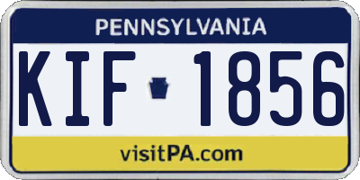 PA license plate KIF1856