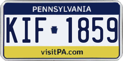PA license plate KIF1859