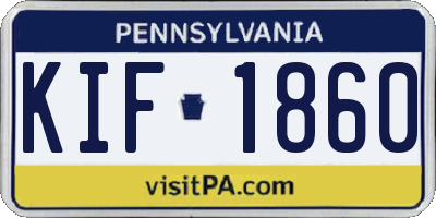PA license plate KIF1860