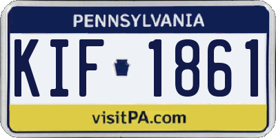 PA license plate KIF1861
