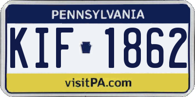 PA license plate KIF1862