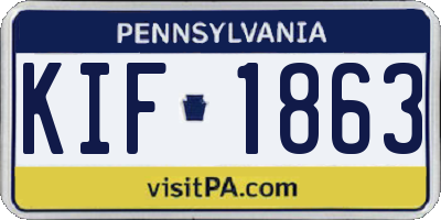 PA license plate KIF1863