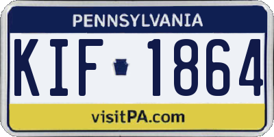 PA license plate KIF1864