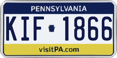 PA license plate KIF1866