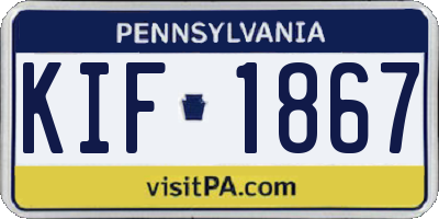 PA license plate KIF1867