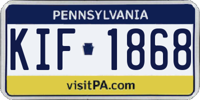 PA license plate KIF1868