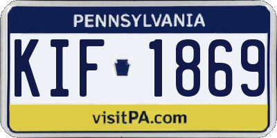 PA license plate KIF1869
