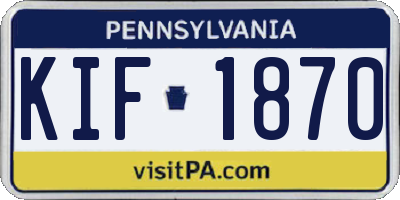 PA license plate KIF1870