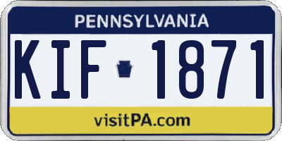 PA license plate KIF1871