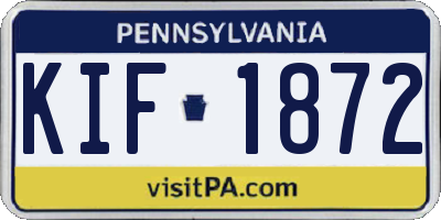 PA license plate KIF1872
