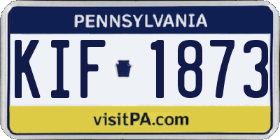 PA license plate KIF1873