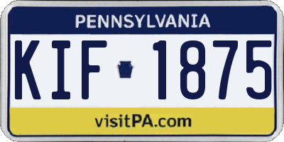 PA license plate KIF1875