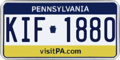 PA license plate KIF1880
