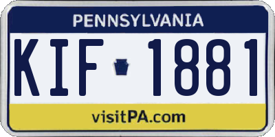 PA license plate KIF1881
