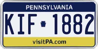 PA license plate KIF1882