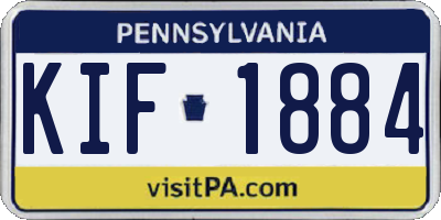PA license plate KIF1884